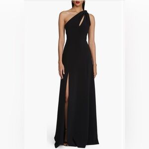 Halston Navi Luxe Crepe Gown